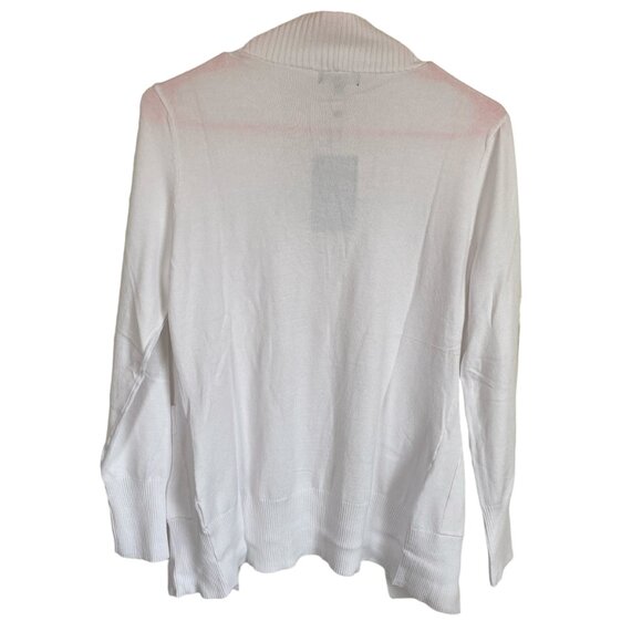 Folunsi women's medium white long sleeve stretchy open cardigan sweater - Picture 9 of 13